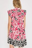 Umgee Floral Ruffled Cap Sleeve Tiered Dress