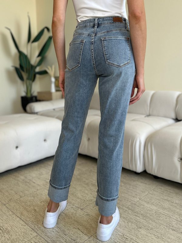 Judy Blue Full Size High Waist Cuff Hem Skinny Jeans - Image 6