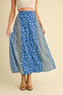 Aemi + Co Floral Elastic Waist Maxi Skirt