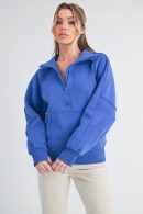 Aemi + Co Half Zip Raglan Sleeve Sweatshirt with Kangaroo Pocket