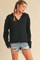 Aemi + Co Frayed Hem Exposed Seam Long Sleeve Hoodie