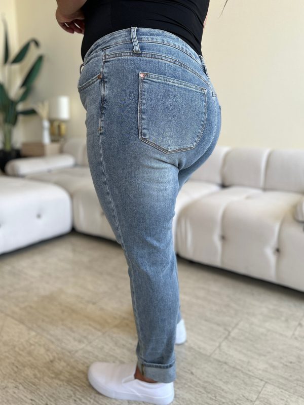 Judy Blue Full Size High Waist Cuff Hem Skinny Jeans - Image 3