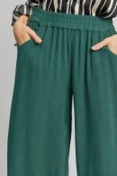 Umgee Full Size Linen Blend Elastic Waistband Wide Leg Pants Plus Size
