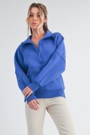 Aemi + Co Half Zip Raglan Sleeve Sweatshirt with Kangaroo Pocket