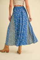 Aemi + Co Floral Elastic Waist Maxi Skirt