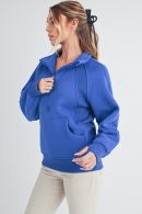 Aemi + Co Half Zip Raglan Sleeve Sweatshirt with Kangaroo Pocket