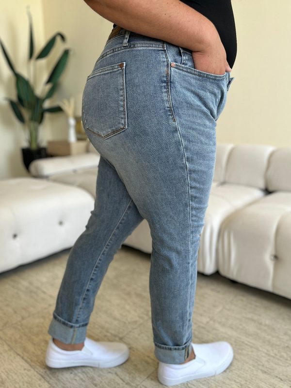Judy Blue Full Size High Waist Cuff Hem Skinny Jeans - Image 4