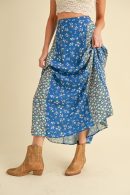 Aemi + Co Floral Elastic Waist Maxi Skirt